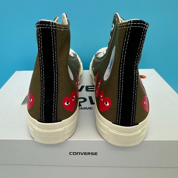 Comme Des Garcons PLAY x Converse Unisex Taylor High Top Sneakers, Size 8M/10W - Picture 9 of 15